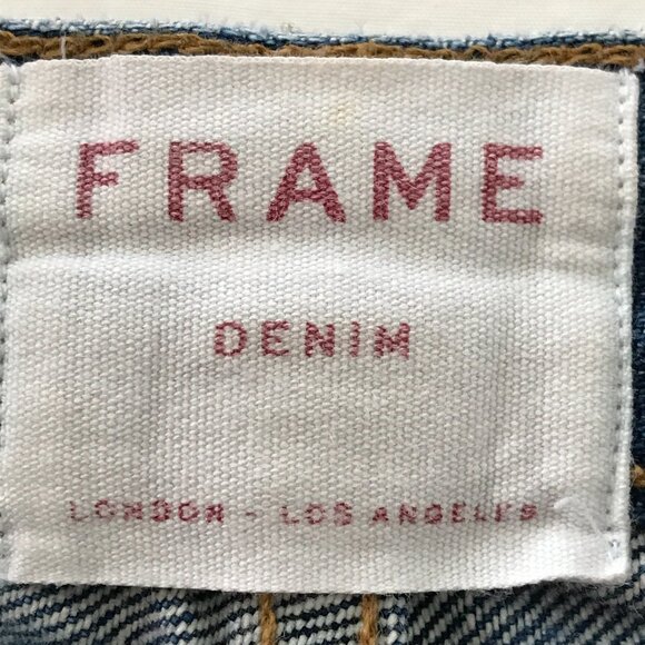 Frame Rigid Rerelease Le Original Skinny Jeans Women 25 Blue Raw Hem Button Fly - Picture 3 of 16